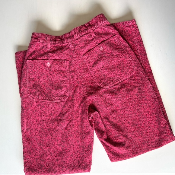 Vintage ESPRIT Women's Girls Corduroy Pink Pants 5/6 Small Floral Hot Pink Black - Picture 1 of 15